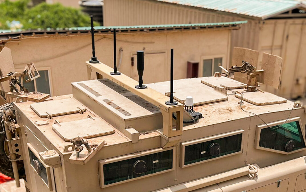 MRAP Roof Bolted NATO Antenna Mount